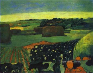  paisajes Pintura al %C3%B3leo - Pajares en Bretaña Postimpresionismo Primitivismo Paisajes de Paul Gauguin